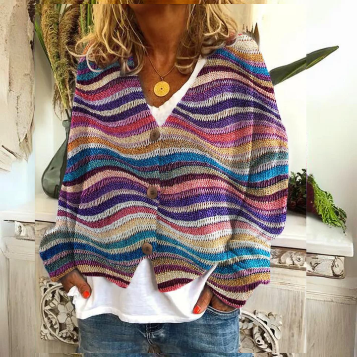 Angie | Dames Vest met Bloemenpatroon | Warme Knoopsluiting 5
