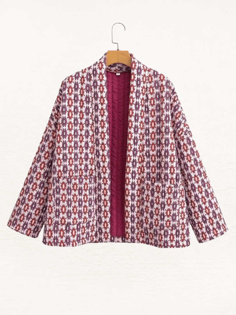 Anneke | Dames Gewatteerde Jas | Geometrische Print, Lichtgewicht en Comfortabel Short jacket Esto Moda