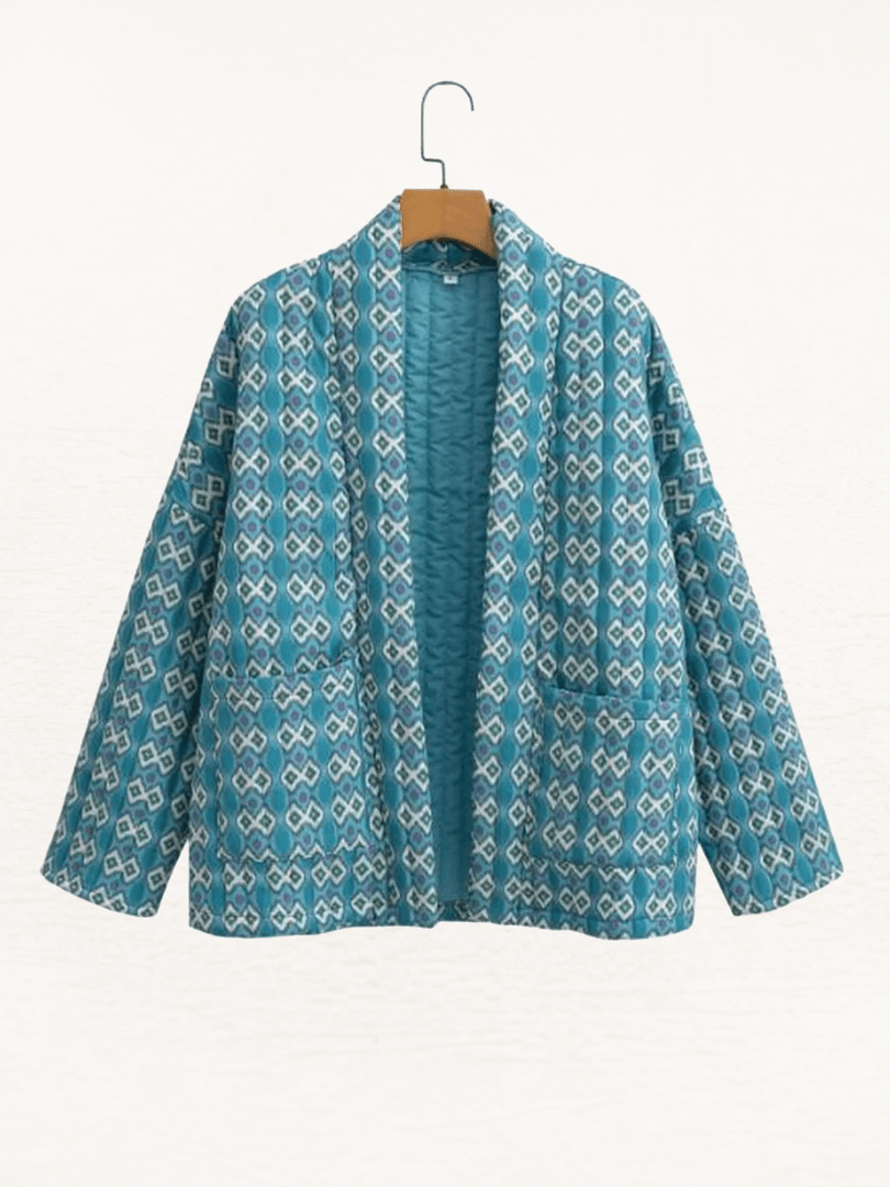 Anneke | Dames Gewatteerde Jas | Geometrische Print, Lichtgewicht en Comfortabel Short jacket Esto Moda