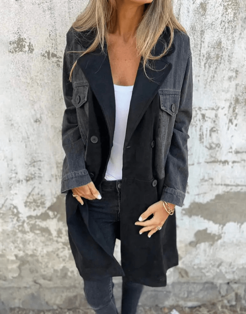 Astrid | Dames Luxe Spijkerjasje | Aansluitend Denim en Suède 1