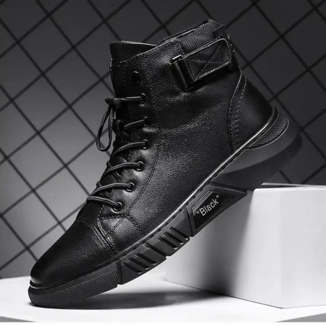 Blackridge | Herenschoenen | Zwart Leren High-Top met Comfortabele Zool 1