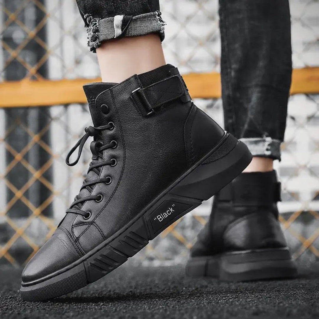 Blackridge | Herenschoenen | Zwart Leren High-Top met Comfortabele Zool 5
