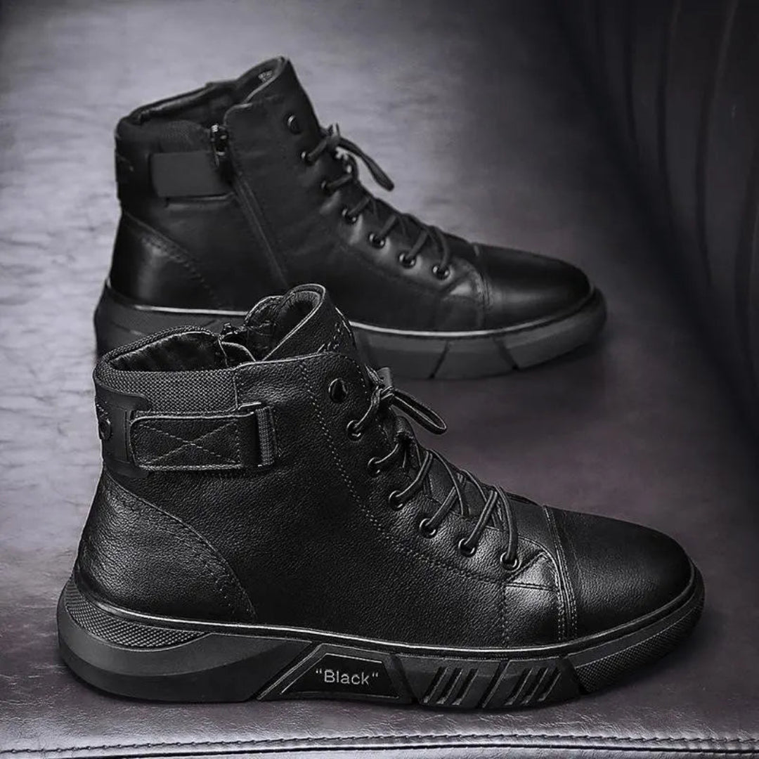 Blackridge | Herenschoenen | Zwart Leren High-Top met Comfortabele Zool 6