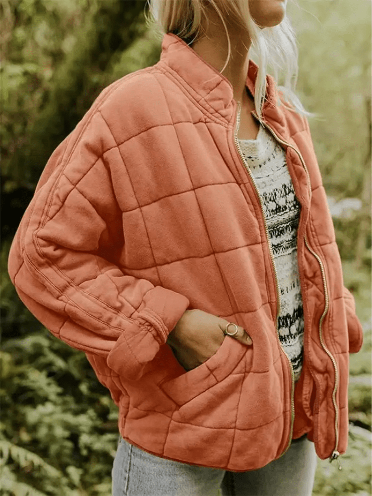 Elara | Gewatteerde Tussenjas Dames | Comfortabel en Stijlvol met Blokpatroon Short jacket Esto Moda