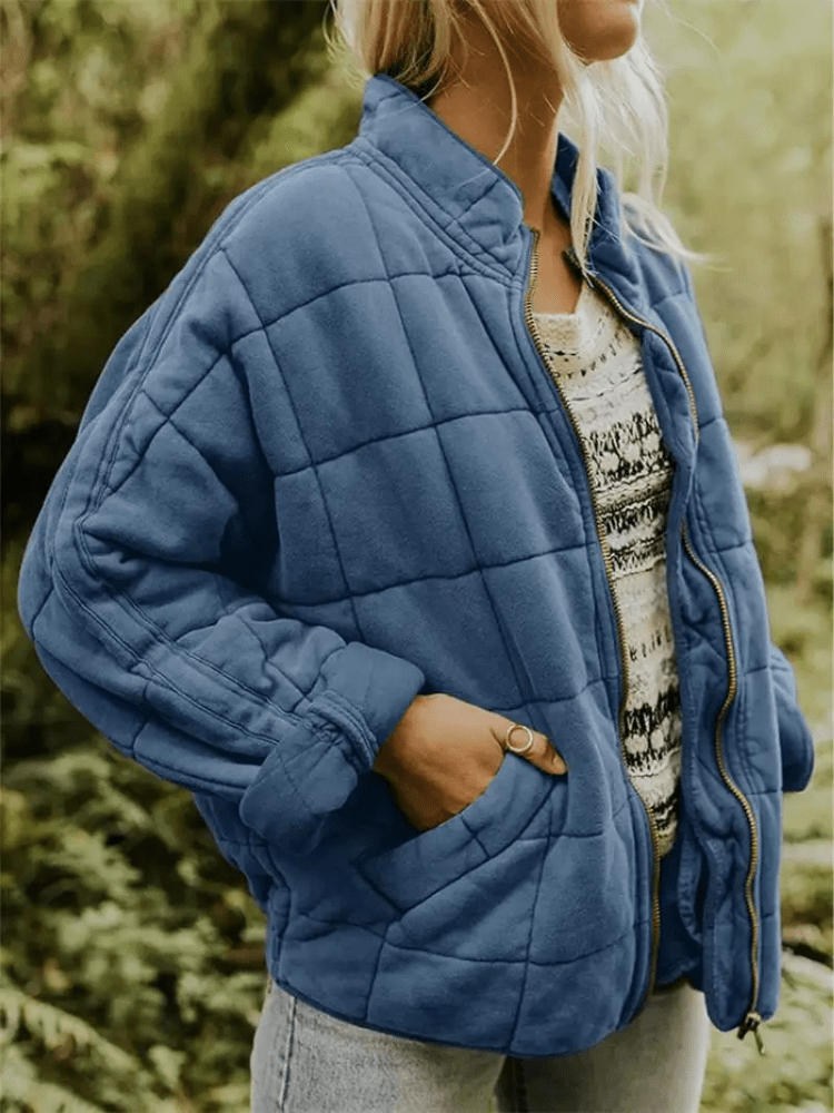 Elara | Gewatteerde Tussenjas Dames | Comfortabel en Stijlvol met Blokpatroon Short jacket Esto Moda