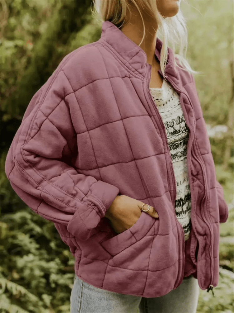 Elara | Gewatteerde Tussenjas Dames | Comfortabel en Stijlvol met Blokpatroon Short jacket Esto Moda