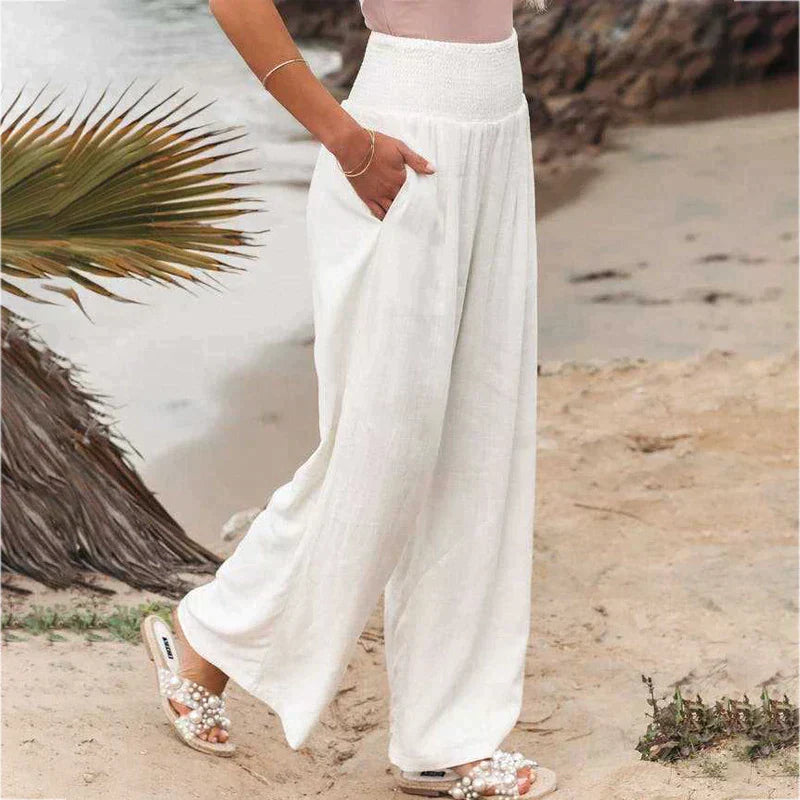 Eline | Luchtige High Waist Pantalon Dames | Elegante Dames Trousers Pantalon Esto Moda