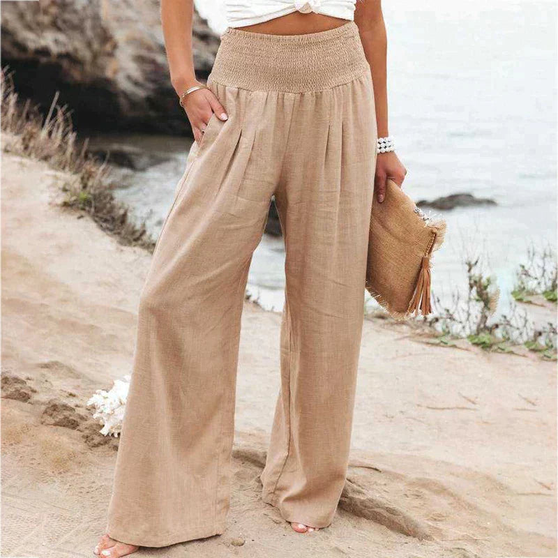 Eline | Luchtige High Waist Pantalon Dames | Elegante Dames Trousers Pantalon Esto Moda