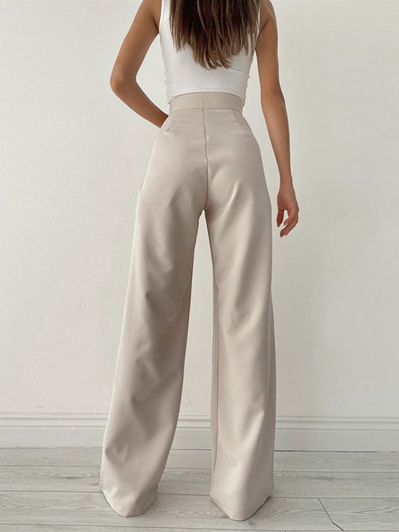 Emma | Dames Flared Pantalon | Hoge Taille met Strik en Wijde Pijpen Pantalon Esto Moda