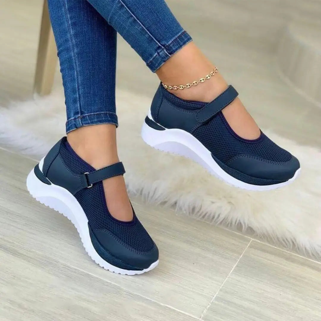 Emma | Dames Ademend Orthopedische Wandelschoenen | Comfortabel en Stevig , Woman Shoe , Blauw , Esto Moda