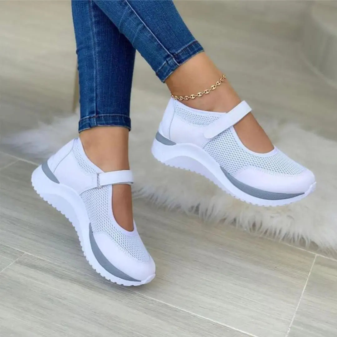 Emma | Dames Ademend Orthopedische Wandelschoenen | Comfortabel en Stevig , Woman Shoe , Wit , Esto Moda