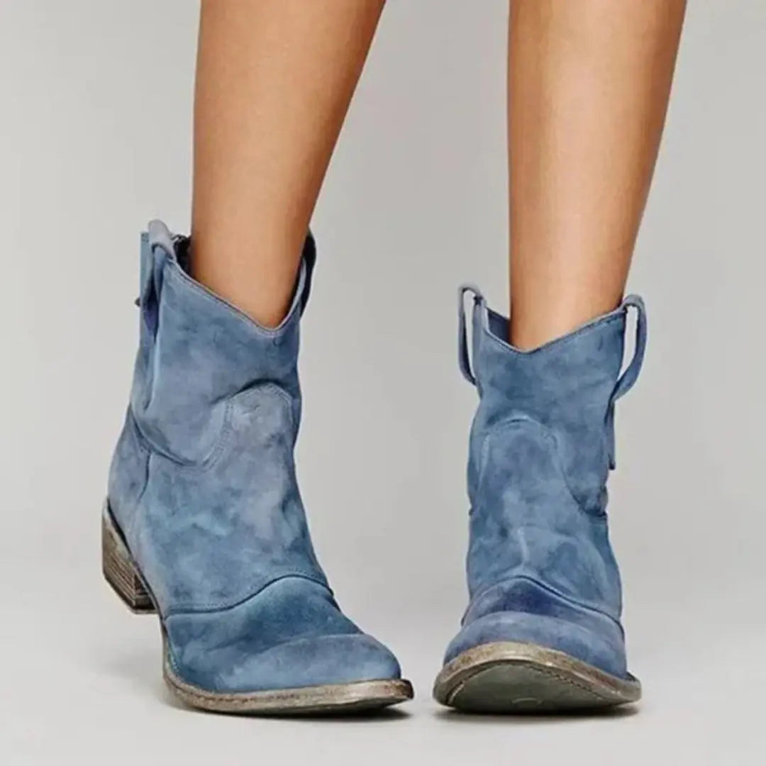 Emma | Dames Suède Laarzen | Comfortabel en Stijlvol , Woman Shoe , Blauw , Esto Moda