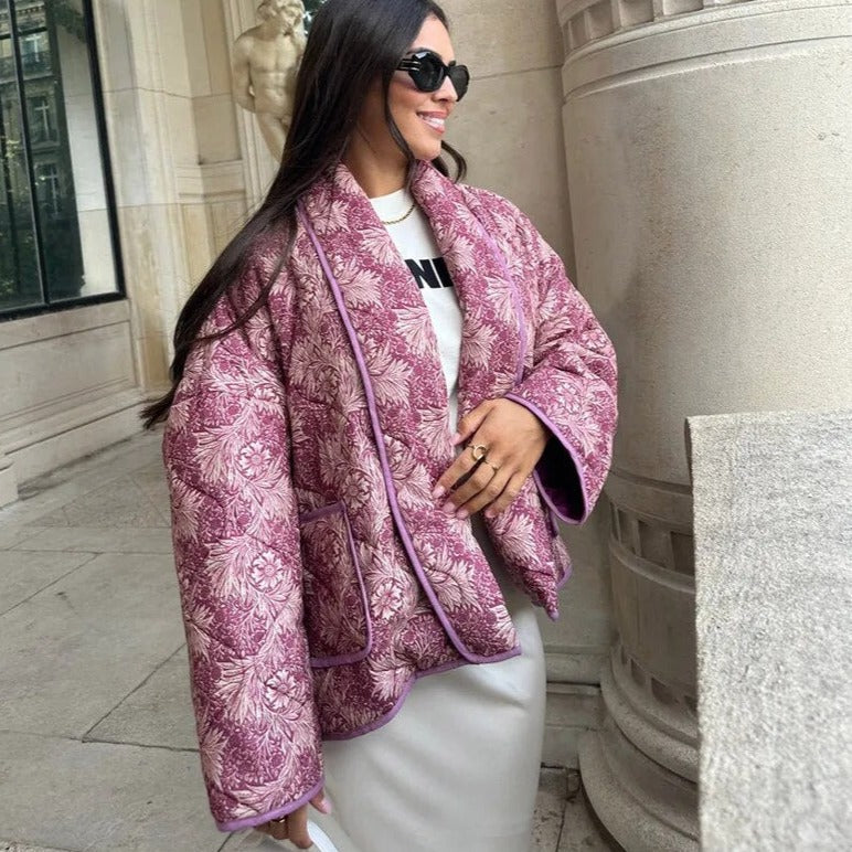 Esma | Dames Elegante Tussenjas | Tijdloze Print en Comfortabele Pasvorm Short jacket Esto Moda
