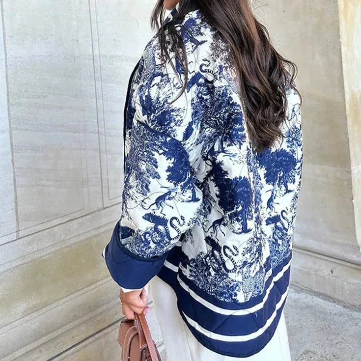 Esma | Dames Elegante Tussenjas | Tijdloze Print en Comfortabele Pasvorm Short jacket Esto Moda