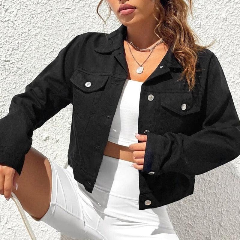 Felina | Dames Cropped Spijkerjack | Tijdloos Denim Jasje Short jacket Esto Moda