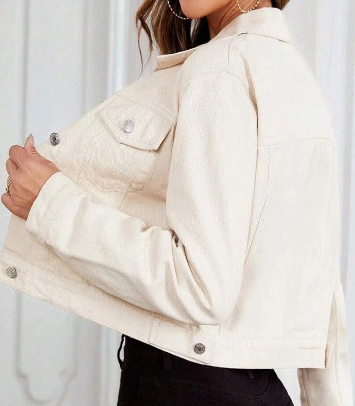 Felina | Dames Cropped Spijkerjack | Tijdloos Denim Jasje Short jacket Esto Moda