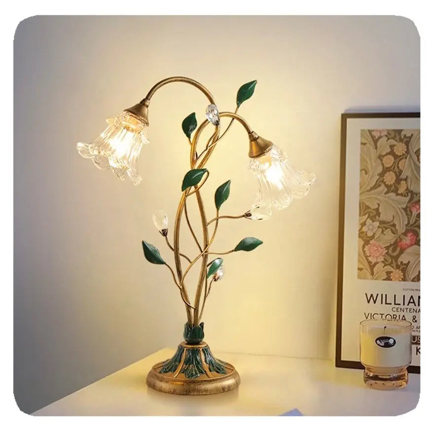 Fleur | Elegante Franse Vintage Tafellamp | Delicaat Bloemdesign 1