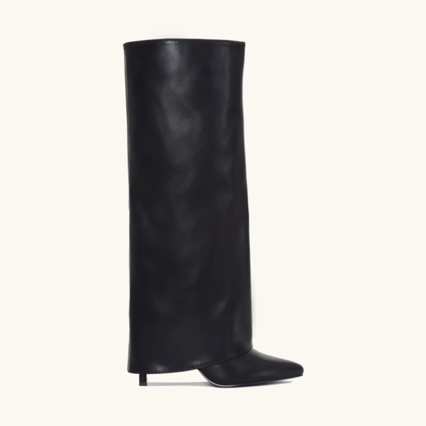 Hanna | Dames Vegan Leren Kniehoge Laarzen | Comfortabele 9 cm Hak Boots Esto Moda