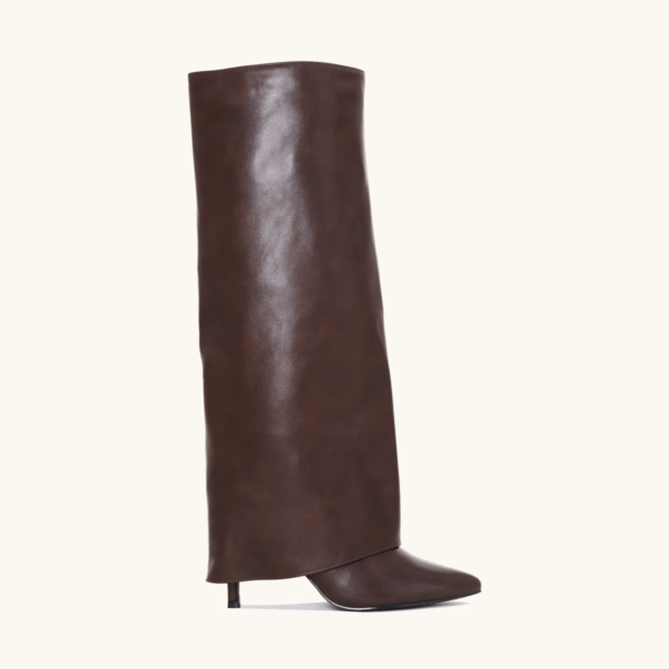 Hanna | Dames Vegan Leren Kniehoge Laarzen | Comfortabele 9 cm Hak Boots Esto Moda