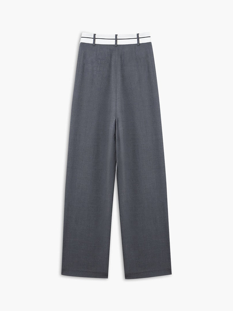 Inge | Dames Flared Pantalon | Asymmetrische Tailleband, Elegante Pasvorm Pantalon Esto Moda