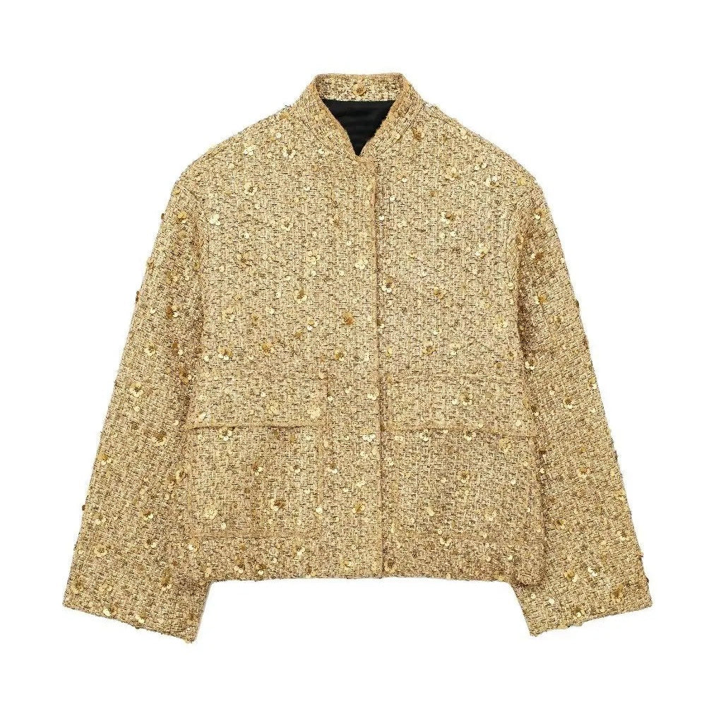 Jane | Luxe Tussenjas Dames | Lichtgewicht Goud, Zwart of Zilver Short jacket Esto Moda