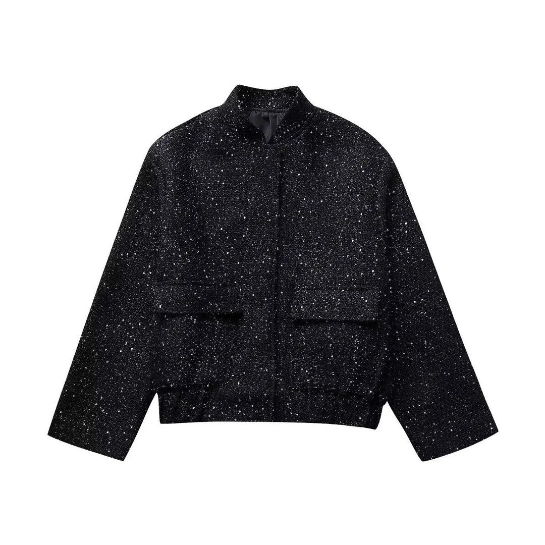 Jane | Luxe Tussenjas Dames | Lichtgewicht Goud, Zwart of Zilver Short jacket Esto Moda