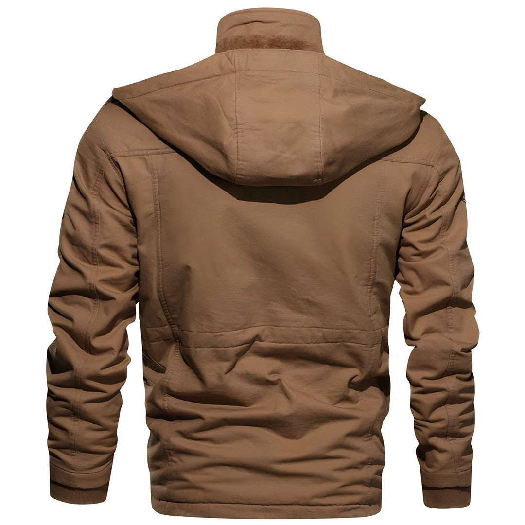 Joris | Heren Militair Jack | Warm met Fleece Gevoerde Capuchon en Meerdere Zak Rain jacket Esto Moda