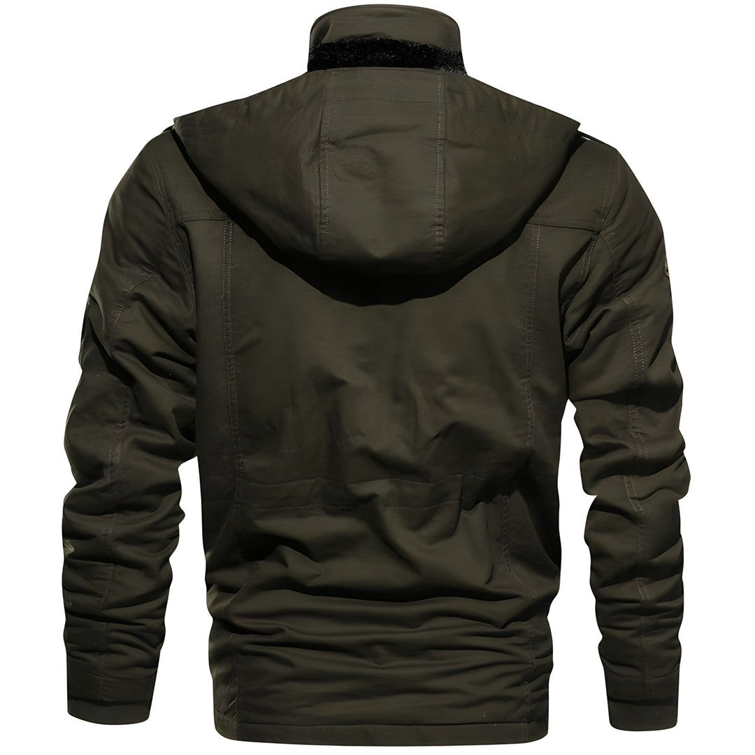 Joris | Heren Militair Jack | Warm met Fleece Gevoerde Capuchon en Meerdere Zak Rain jacket Esto Moda