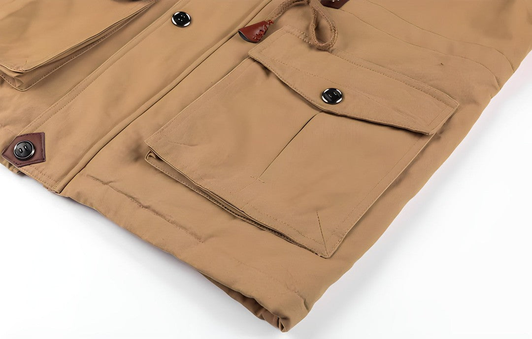 Joris | Heren Militair Jack | Warm met Fleece Gevoerde Capuchon en Meerdere Zak Rain jacket Esto Moda