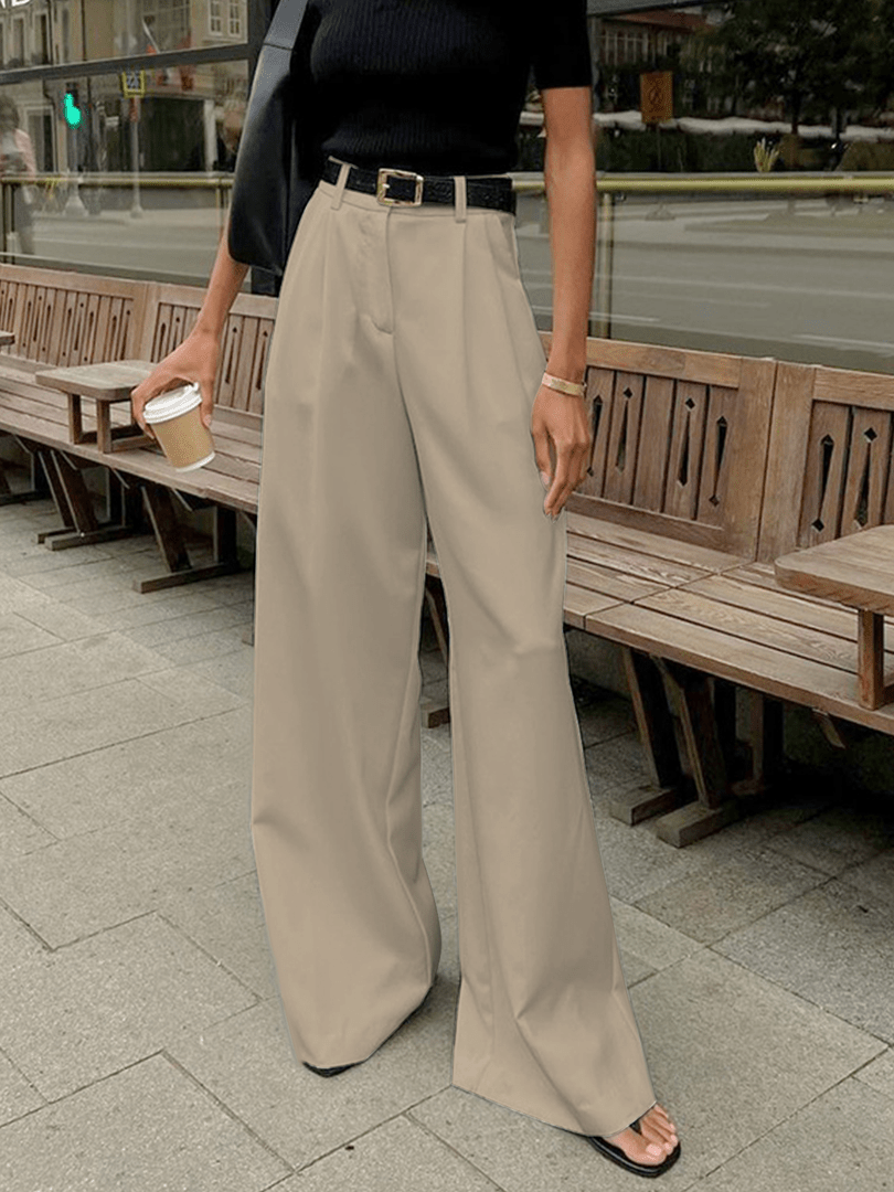 Julea | Dames Hoge Taille Broek | Elegante Zwarte Pantalon met Flatterende Pasvorm Pantalon Esto Moda