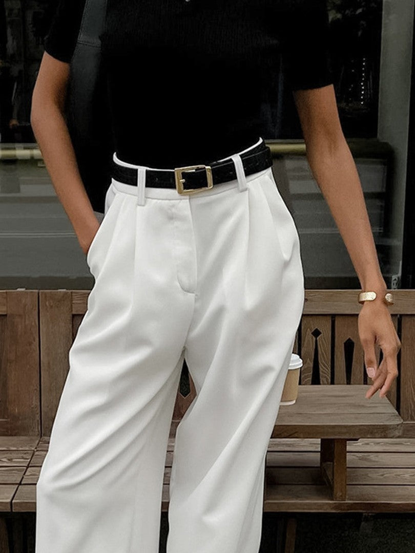 Julea | Dames Hoge Taille Broek | Elegante Zwarte Pantalon met Flatterende Pasvorm Pantalon Esto Moda