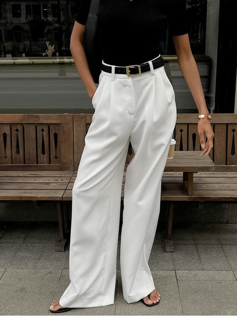 Julea | Dames Hoge Taille Broek | Elegante Zwarte Pantalon met Flatterende Pasvorm Pantalon Esto Moda