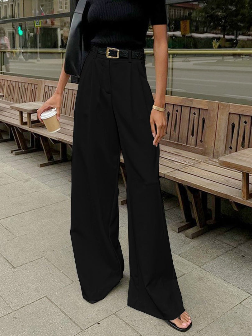 Julea | Dames Hoge Taille Broek | Elegante Zwarte Pantalon met Flatterende Pasvorm Pantalon Esto Moda