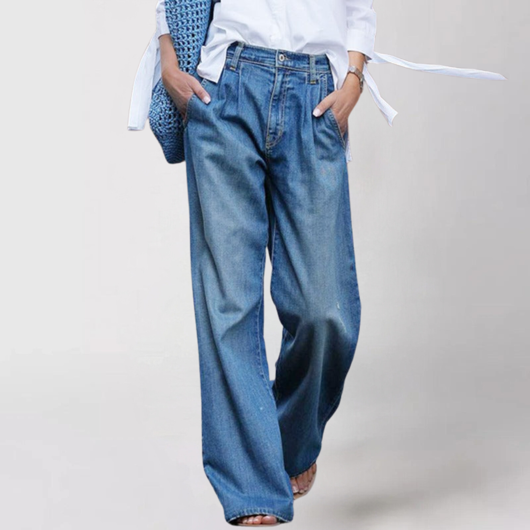 Krista | Dames Spijkerbroek | Comfortabele Wijde Pasvorm van Hoogwaardige Denim 0