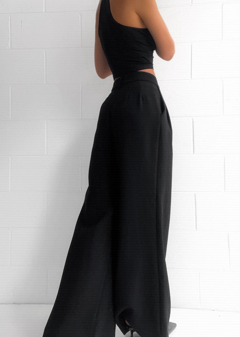 Lisa | Palazzo Pantalon Dames | Hoge Taille Luxe Crepe Broek Pantalon Esto Moda