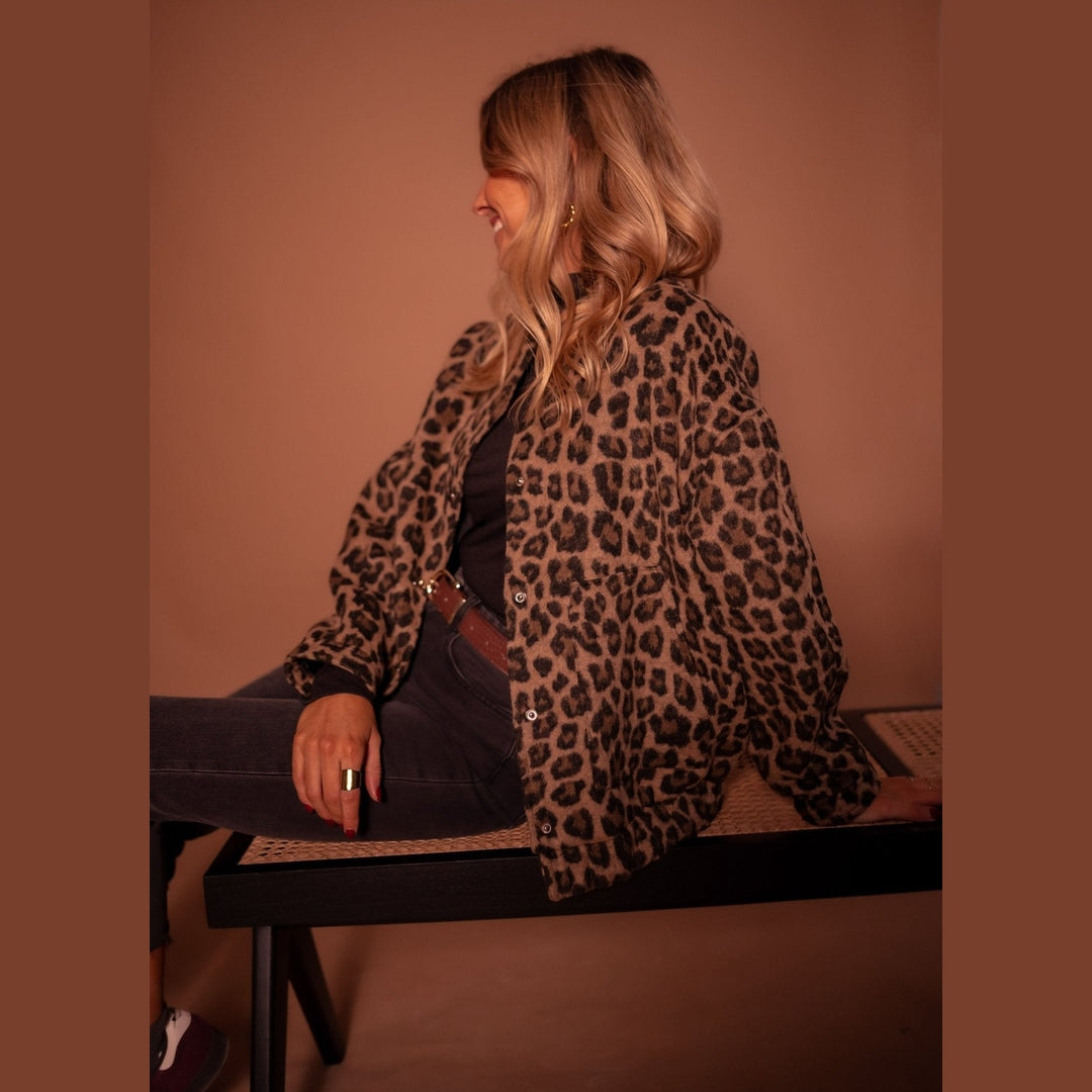 Luna | Dames Trendy Bomberjack | Luipaardprint met Comfortabele Pasvorm Short jacket Esto Moda