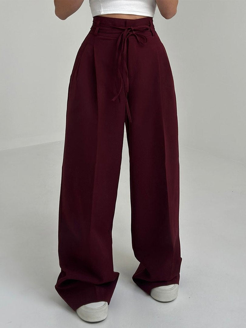Margy | Dames Hoog Getailleerde Joggingbroek | Wijde Pijpen Stretchbroek Joggingbroeken Esto Moda