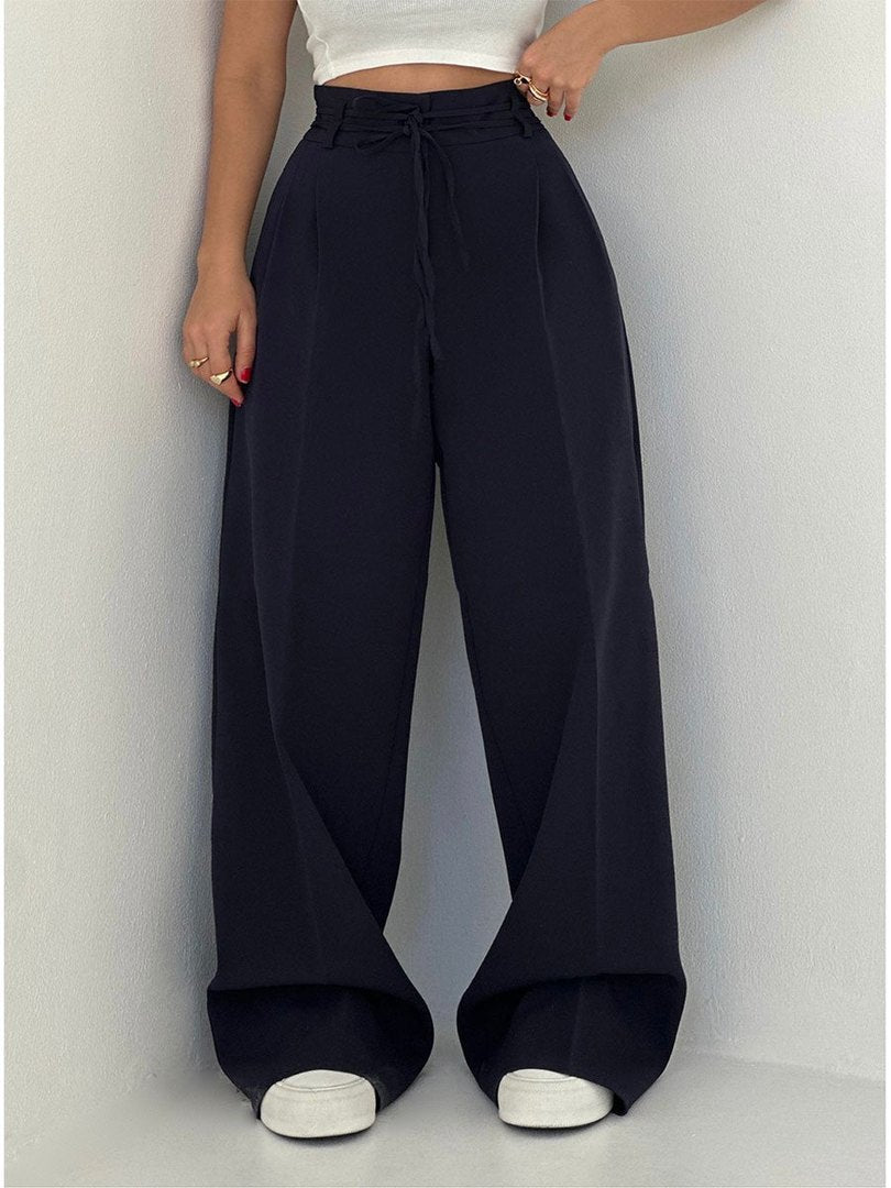 Margy | Dames Hoog Getailleerde Joggingbroek | Wijde Pijpen Stretchbroek Joggingbroeken Esto Moda