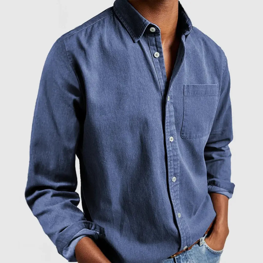 Mark | Heren Klassiek Casual Overhemd | Elegante Stijl met Ademend Comfort , Shirt , Blauw , Esto Moda