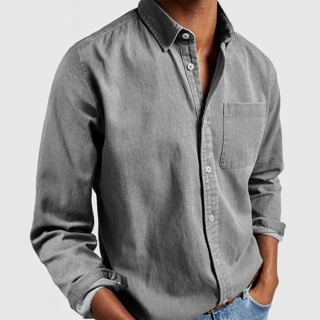 Mark | Heren Klassiek Casual Overhemd | Elegante Stijl met Ademend Comfort , Shirt , Grijs , Esto Moda