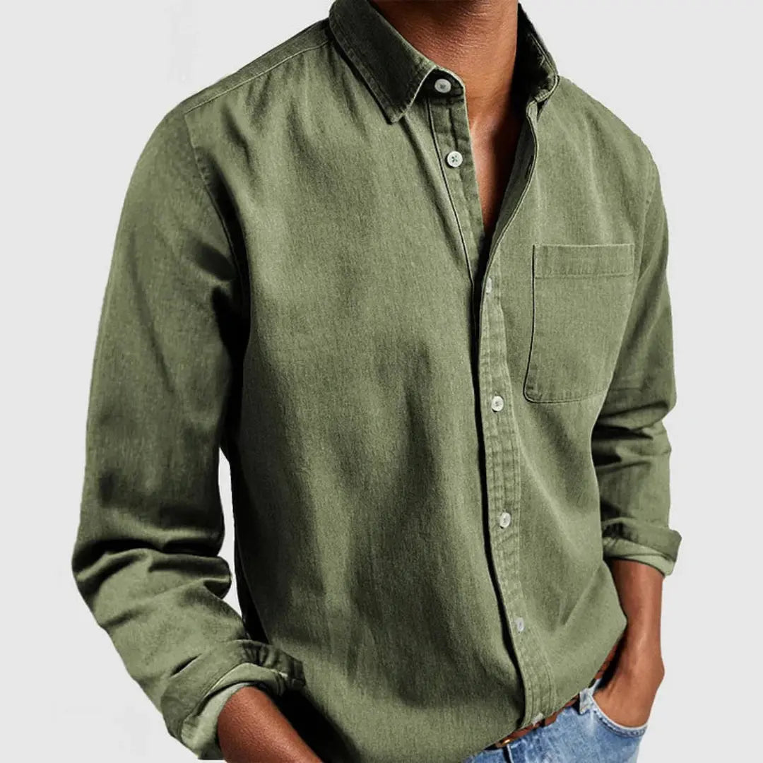Mark | Heren Klassiek Casual Overhemd | Elegante Stijl met Ademend Comfort , Shirt , Groen , Esto Moda
