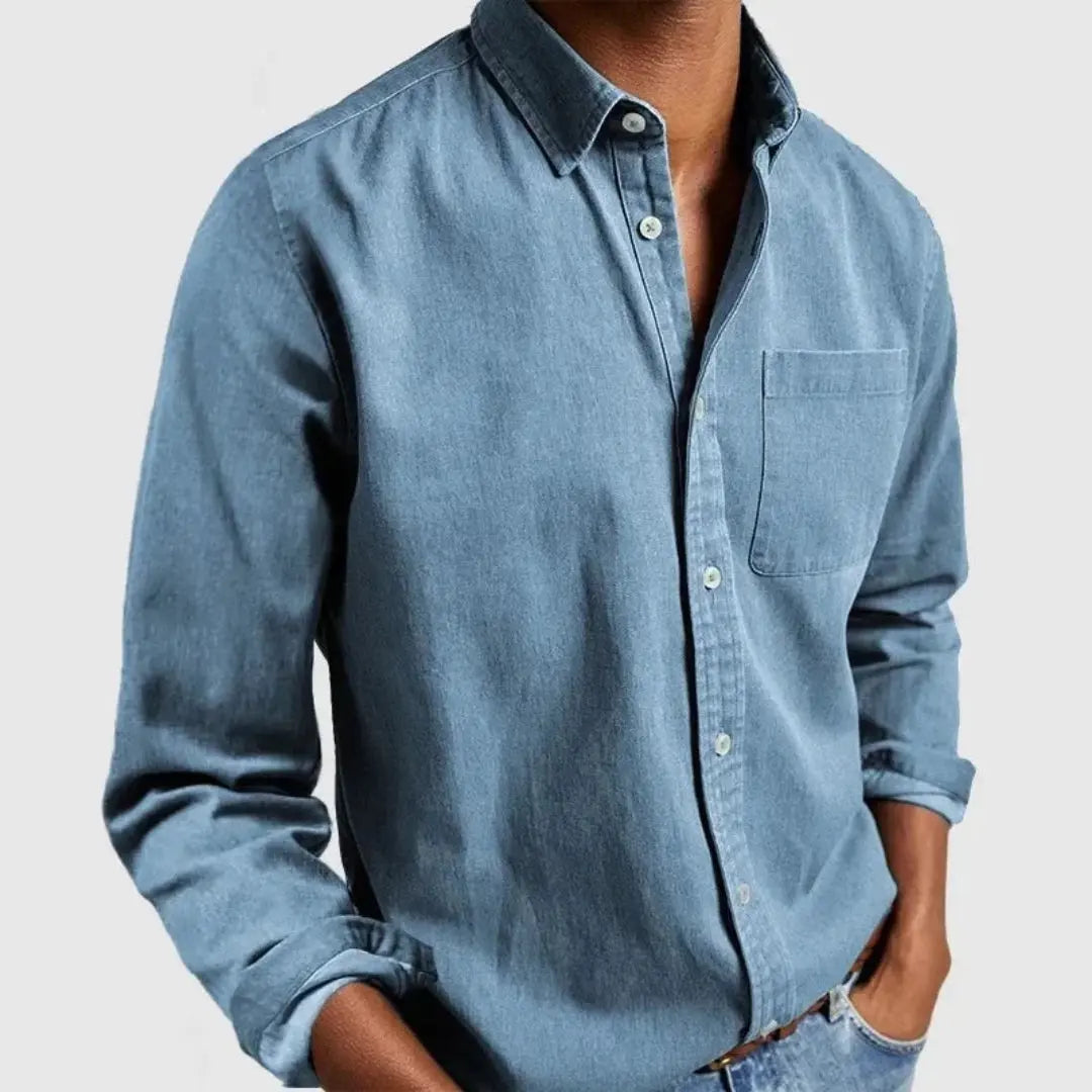 Mark | Heren Klassiek Casual Overhemd | Elegante Stijl met Ademend Comfort , Shirt , Lichtblauw , Esto Moda