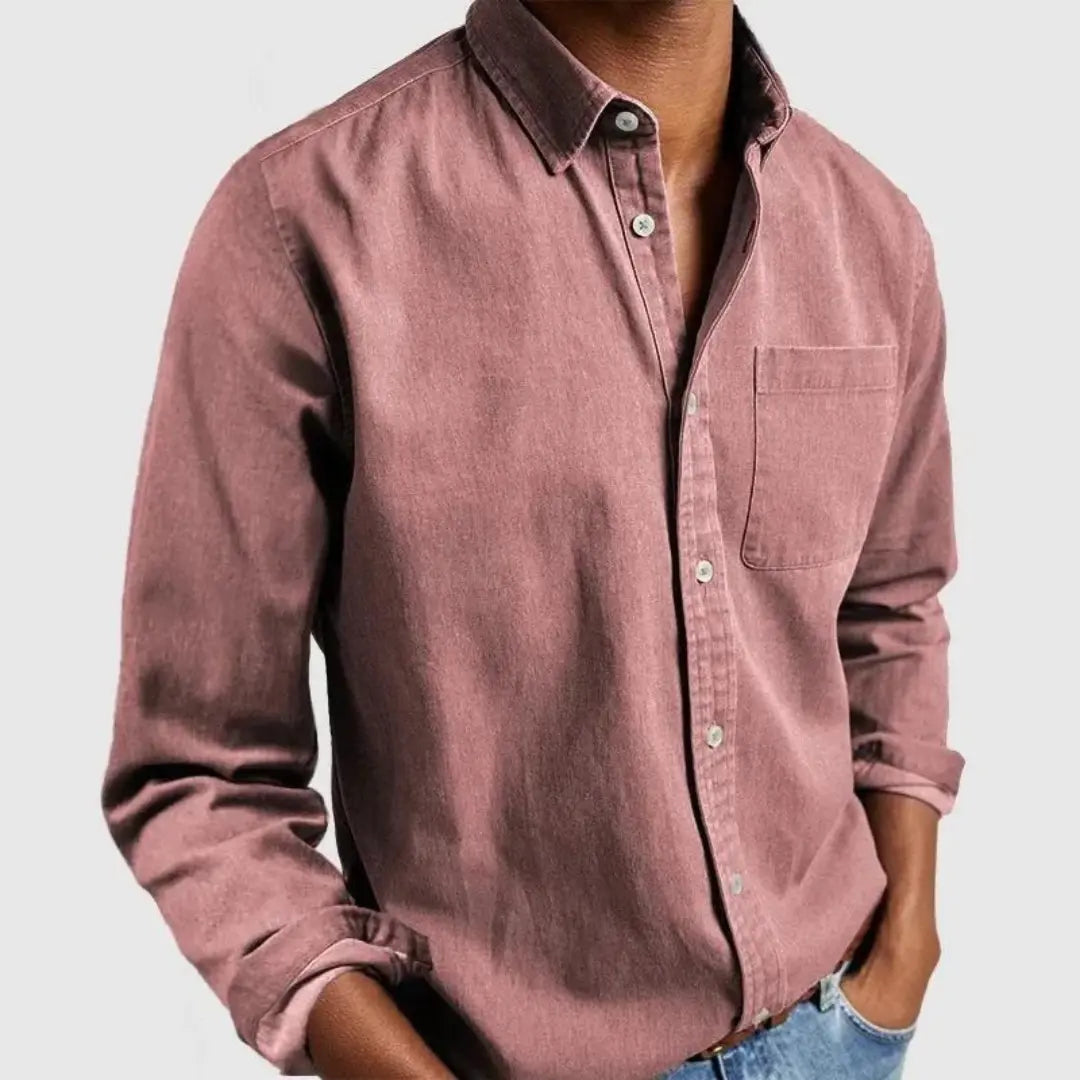 Mark | Heren Klassiek Casual Overhemd | Elegante Stijl met Ademend Comfort , Shirt , Roze , Esto Moda