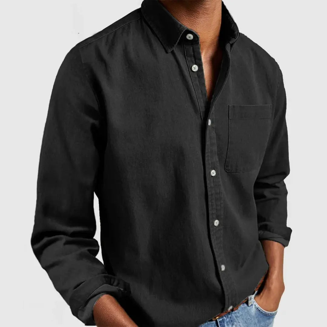 Mark | Heren Klassiek Casual Overhemd | Elegante Stijl met Ademend Comfort , Shirt , Zwart , Esto Moda