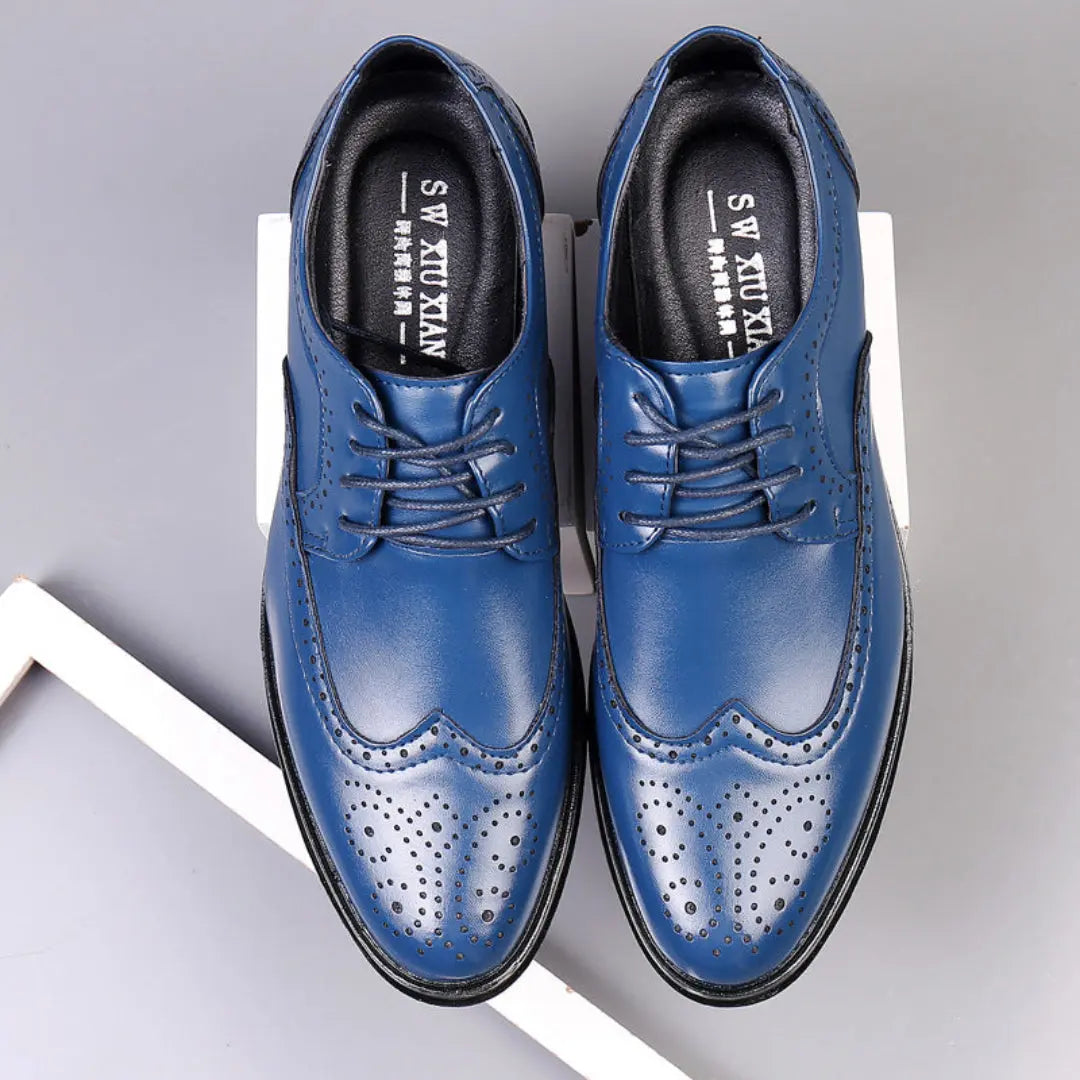Mark | Heren Klassieke Oxford Schoenen | Brogue Detail Elegantie , Heren Dresschoenen , Blauw , Esto Moda