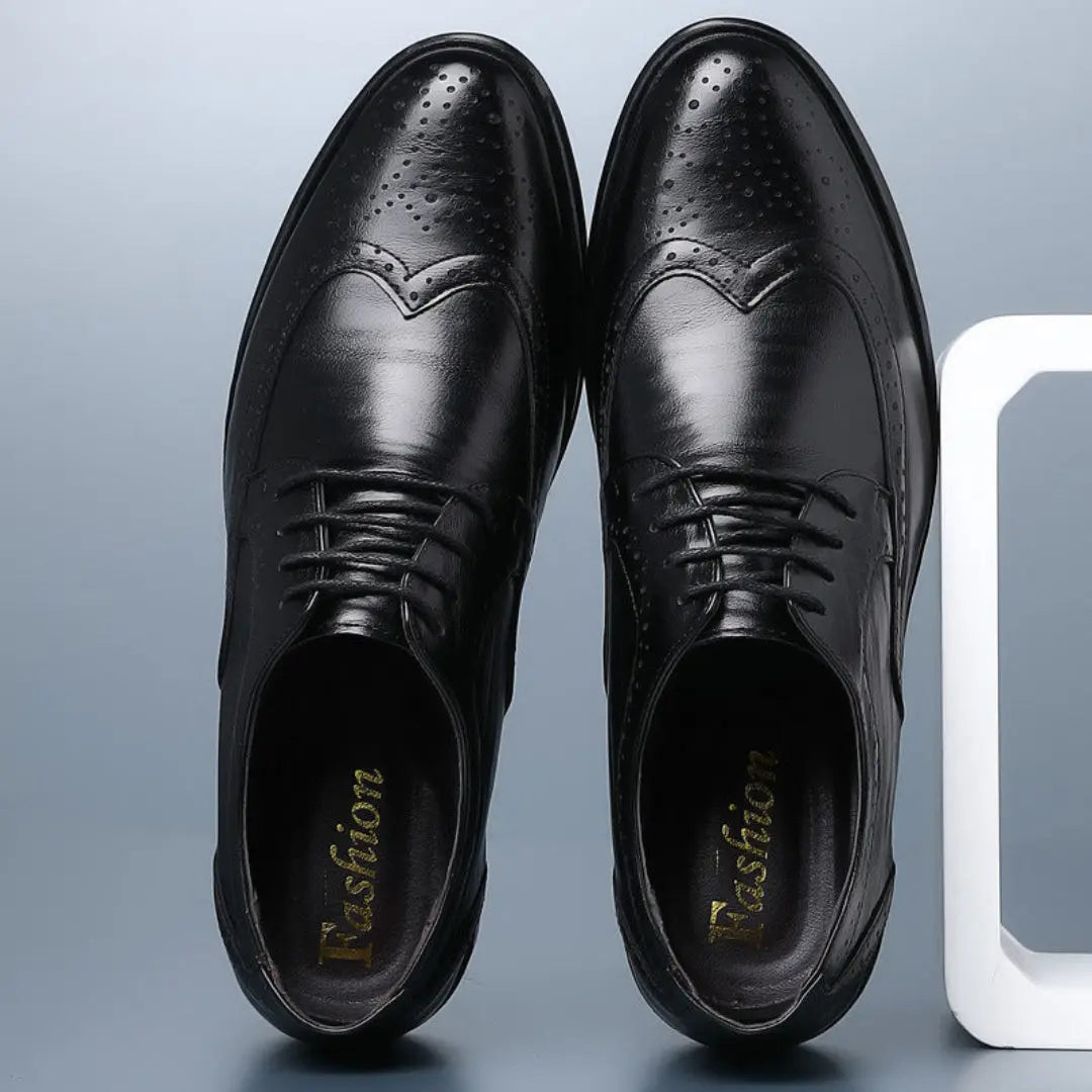 Mark | Heren Klassieke Oxford Schoenen | Brogue Detail Elegantie , Heren Dresschoenen , Zwart , Esto Moda