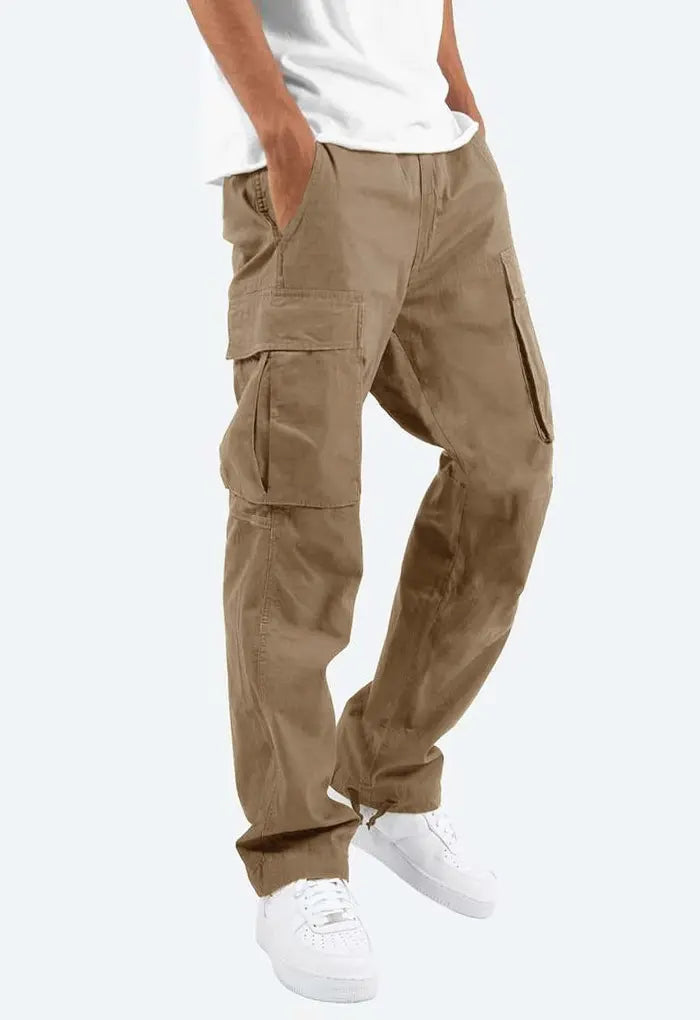 Mark | Heren Relaxte Pasvorm Cargo Broeken | Met Utility Pockets , Cargo Pants , Bruin , Esto Moda