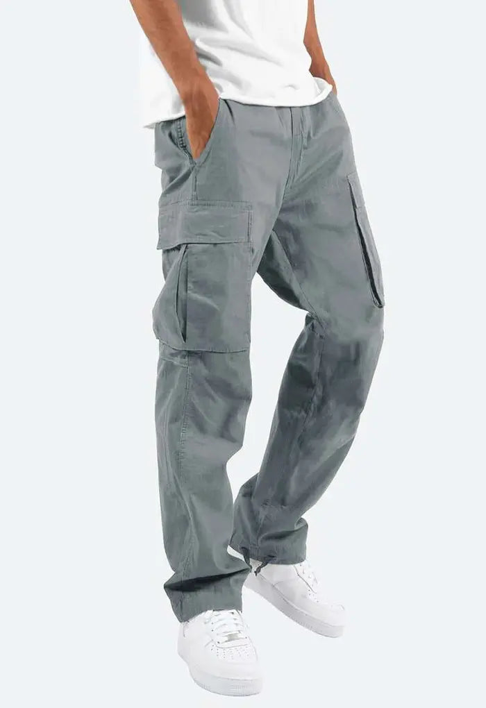 Mark | Heren Relaxte Pasvorm Cargo Broeken | Met Utility Pockets , Cargo Pants , Grijs , Esto Moda