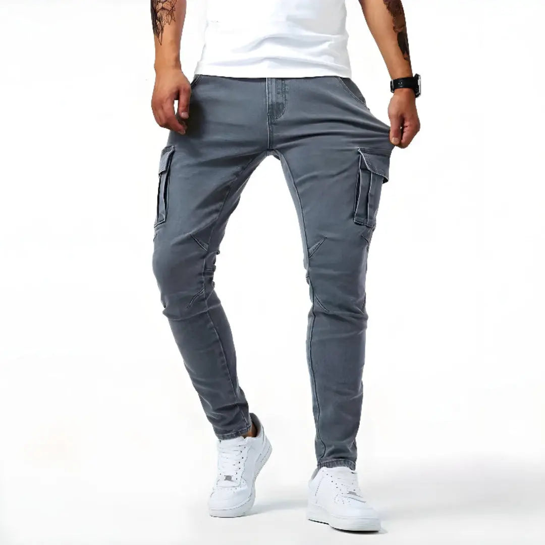 Max | Heren Stretch Denim Cargo Broek | Comfortabel en Functioneel , Cargo Pants , , Esto Moda