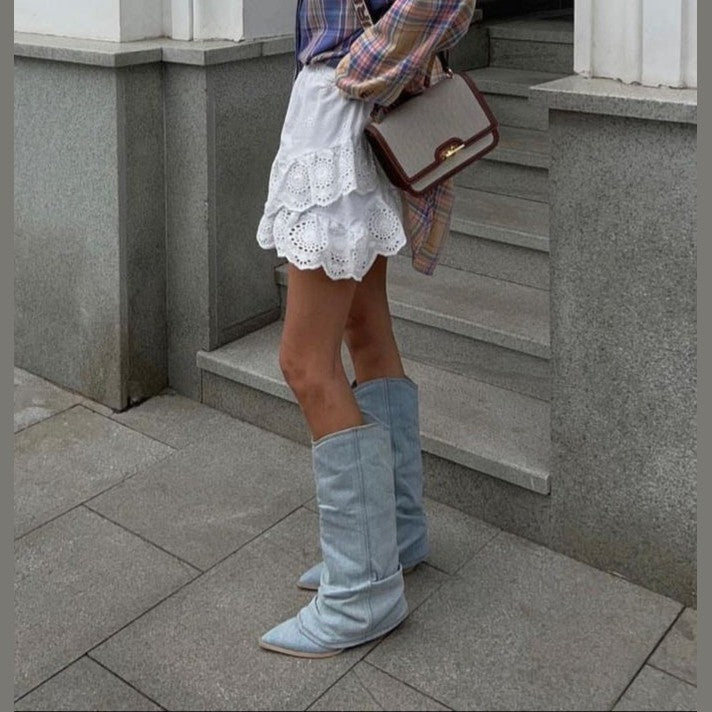 Miley | Dames Trendy Denim Laarzen | Comfortabel en Veelzijdig Boots Esto Moda